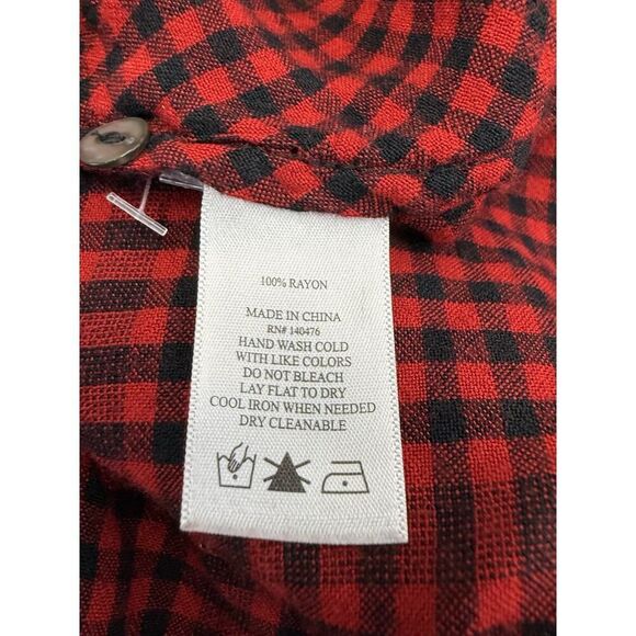 Faherty Sandia Red Black Gingham Maxi Dress Small Boho Cottagecore Fall Look - Picture 15 of 16